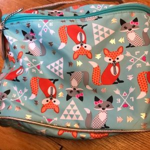 Fox print makeup bag